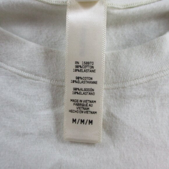 SKIMS Cotton Jersey Long Sleeve T Shirt Womens Medium Bone Casual Stretch NWT - Picture 5 of 9